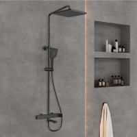 душевые стойки Vincea Душевая стойка Cube VSFS-1C1MB с изливом, черный,