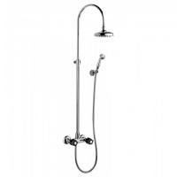 Bongio Fleur Noir Смеситель  душевой со стойкой с верхним и ручным душем, цвет хром/черный фарфор