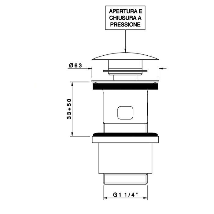 Nicolazzi Scarichi Сливной донный клапан 1”1/4 “clic-clac, с переливом, цвет бронза