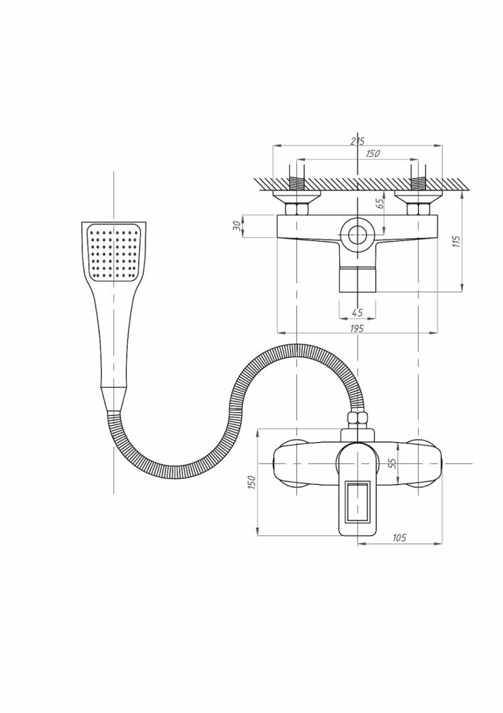 Смеситель для душа FAUZT FZs-W17 тип См-ДшОНРШл Белый, артикул FZs-W17