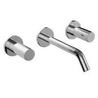 Смеситель для раковины, Laufen, Kartell by Laufen, тип открывания воды-вентильный, тип регулирования воды-керамический картридж, монтаж-настенный встраиваемый, отверстия для монтажа-3, высота, мм-55, вынос излива, мм-175, тип излива-неподвижный, донный кл