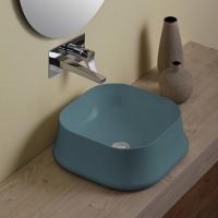 SIMAS SHARP Раковина 420х420 мм., для установки на столешницу, без отверстий для смесителя, без перелива, цвет Navy matt