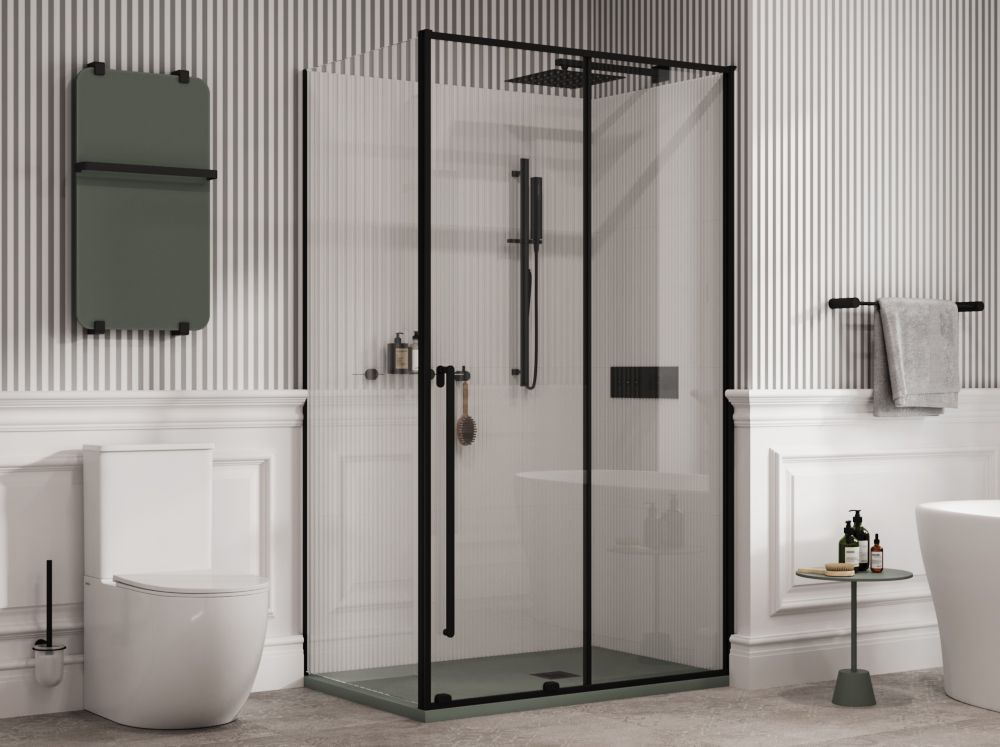 Душевой уголок Allen Brau Fantasy 120x100 3.11006.31 + 3.11014.31 черный матовый