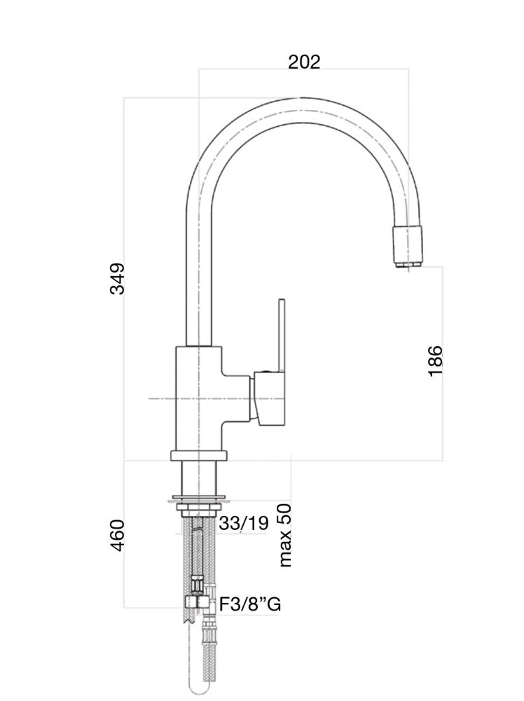 Смеситель для кухни Fiore KATANA 77CR5489, хром, артикул 77CR5489