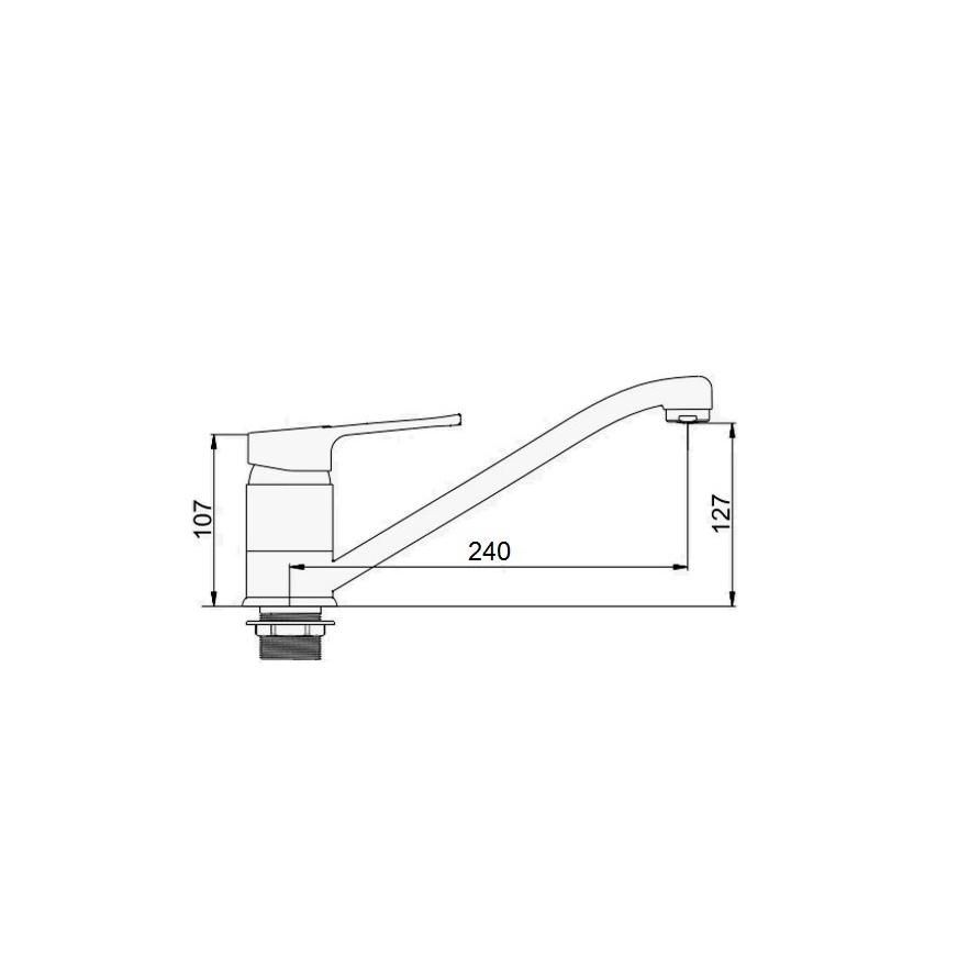 Смеситель для кухни D-Lin D154404, хром