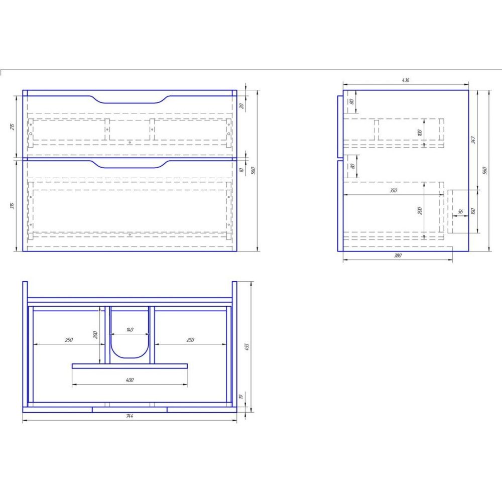 Тумба с раковиной подвесная Dreja Q 80 см, белый, артикул 99-0003-com