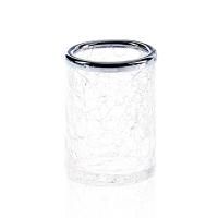 Стакан, Decor Walther, Crack, одинарный, ширина, мм-70, глубина, мм-70, высота, мм-100, свободностоящий, материал стакана-стекло кракле, цвет-хром