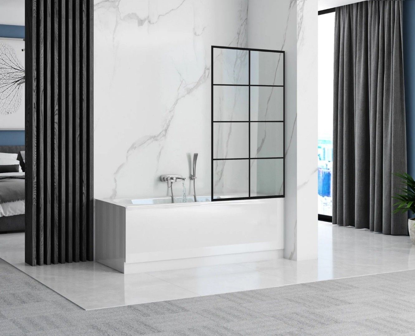 Шторка MUZA F80 для ванной, Cerutti SPA (80х195) Шторка MUZA F80 для ванной, Cerutti SPA (80х195)