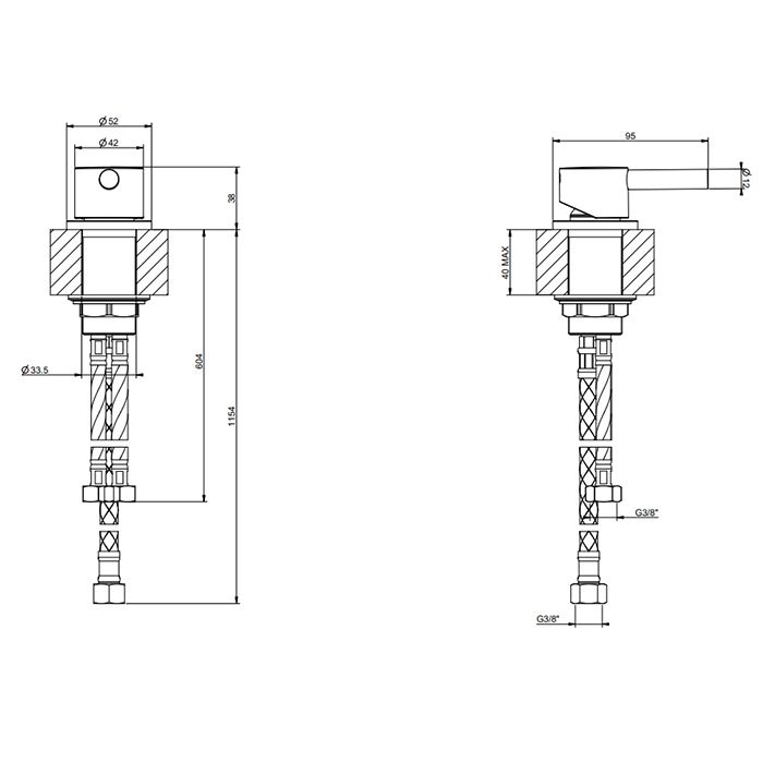 Gessi Emporio Via tortona Рычаг удаленного управления, цвет: Chrome, артикул 18700#031