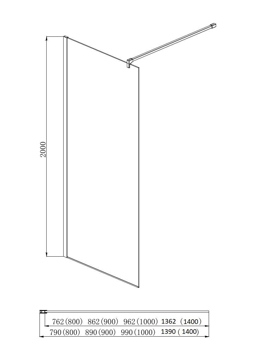 AQ NAR 6310-140 Душевая перегородка Walk in с держателем 1400x2000 профиль хром, стекло прозрачное AQ NAR 6310-140 Душевая перегородка Walk in с держателем 1400x2000 профиль хром, стекло прозрачное