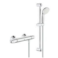 Термостатический смеситель для душа GROHE Grohtherm 1000 New с душевым гарнитуром, душевая штанга 600 мм, хром (34151004) Термостатический смеситель для душа GROHE Grohtherm 1000 New с душевым гарнитуром, душевая штанга 600 мм, хром (34151004)