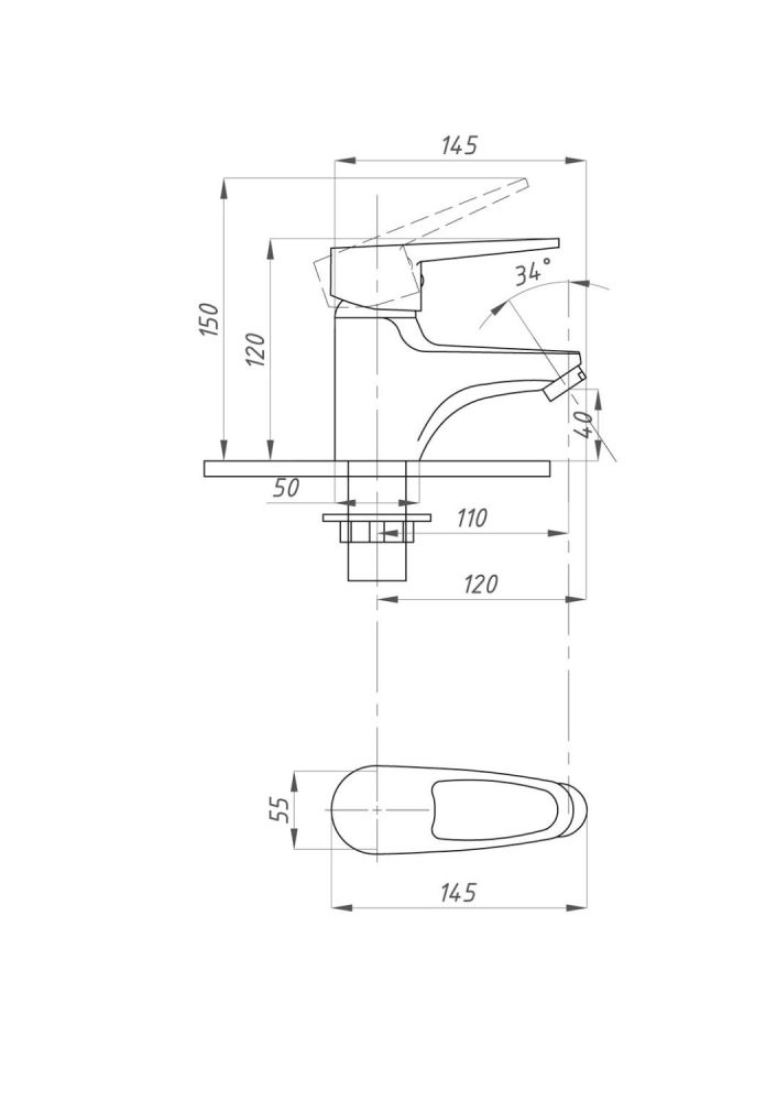 Смеситель для раковины ПСМ-ПРОФСАН PSM-740-084 ЕВРО тип См-УмОЦБА, артикул PSM-740-084