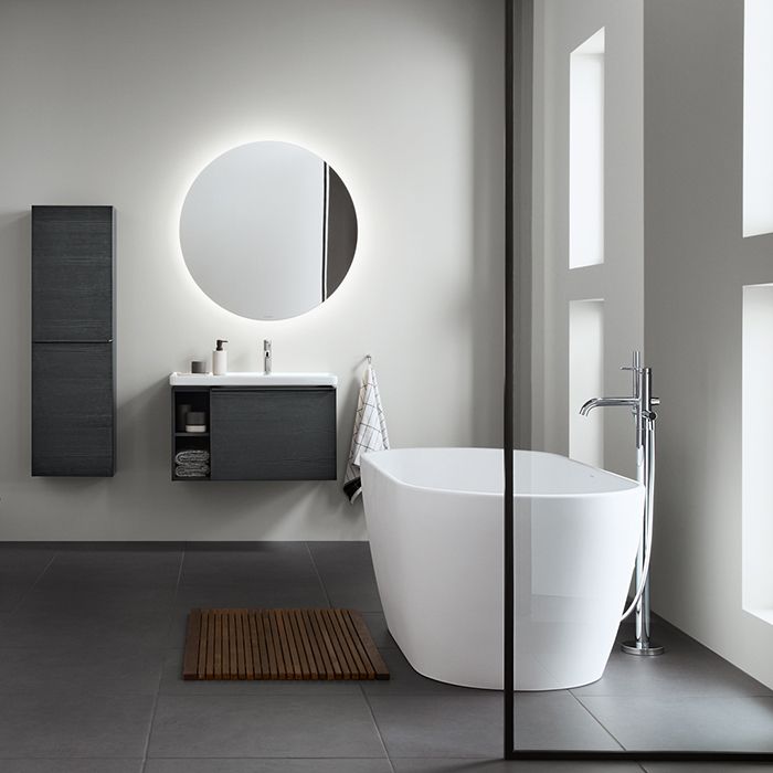 Duravit D-Neo Ванна из DuraSolid 1600х750хh600 мм , отдельностоящая, со сливом (без перелива), без поручня, цвет белый