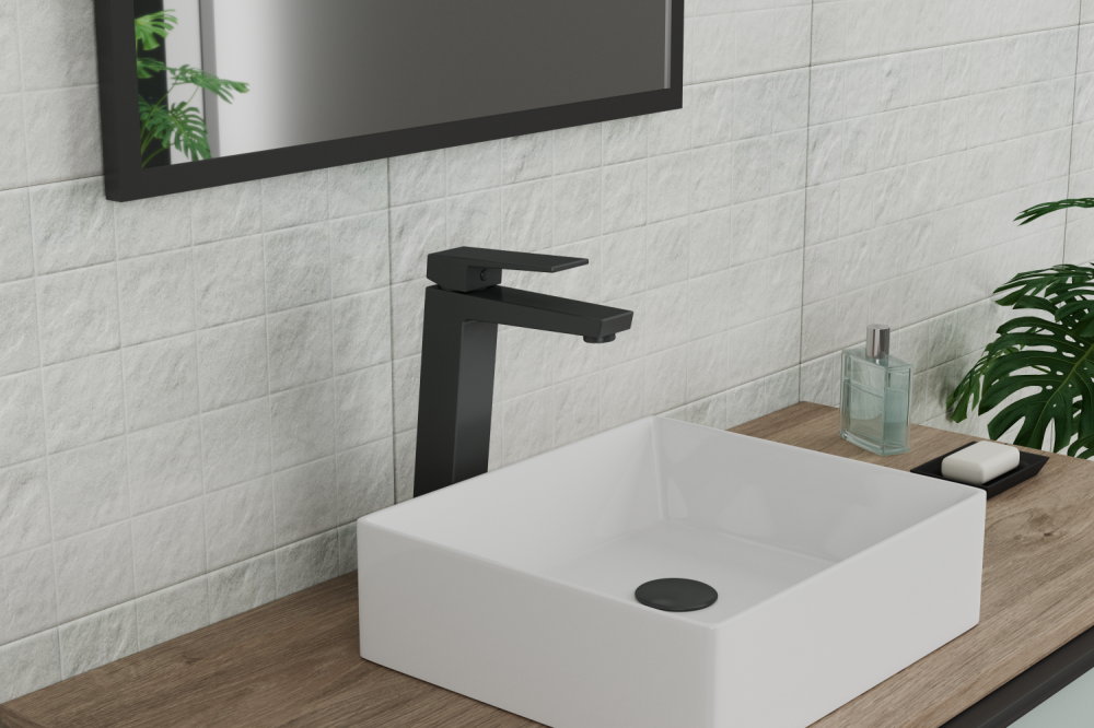 Смеситель для умывальника высокий RUSH Thira (TR3635-13Black), артикул TR3635-13Black