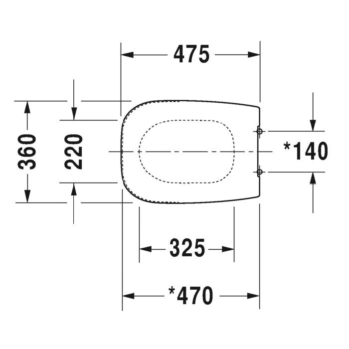 Duravit  D-Code Сиденье для унитаза удлиненное, петли нерж сталь, цвет белый, без микролифта