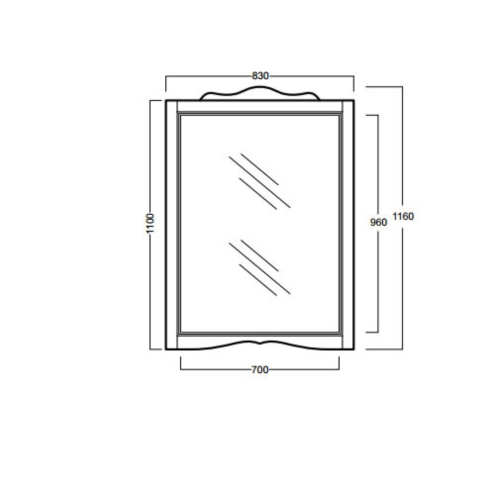 SIMAS Arcade Зеркало 83х116см, цвет noce