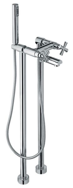 Emmevi Spirit New, двухвентильный напольный смеситель для ванны с набором для душа, цвет хром