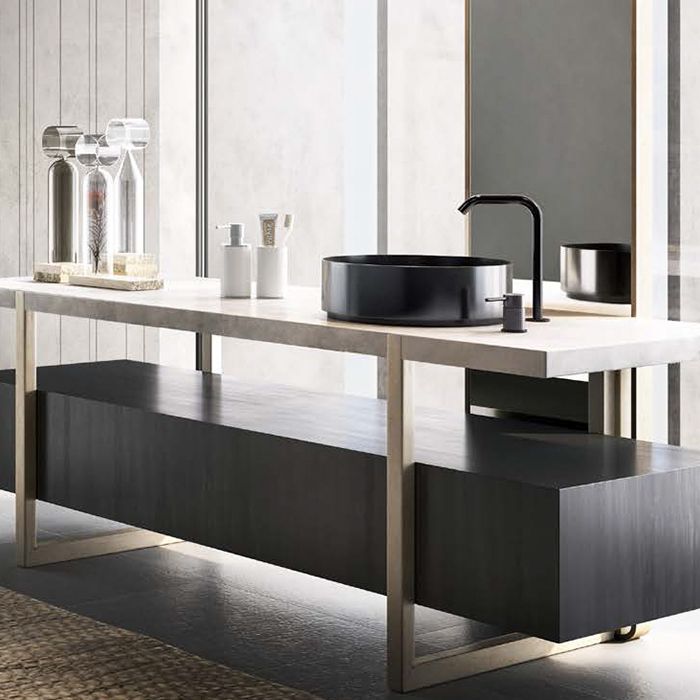 GESSI 316 Раковина Ø400 мм., для установки на столешницу, без перелива, нержавеющая сталь, цвет Black metal brushed PVD