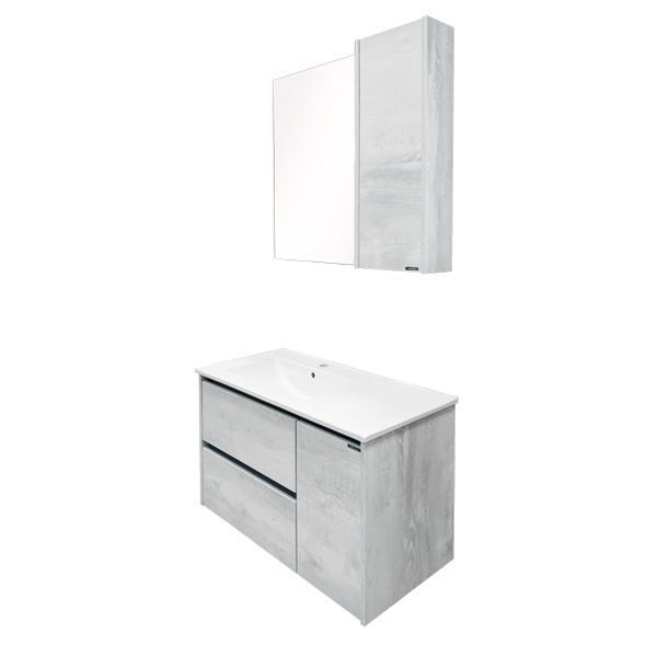 Зеркальный шкаф Comforty Бремен 90 4142374 Дуб белый, артикул 4142374