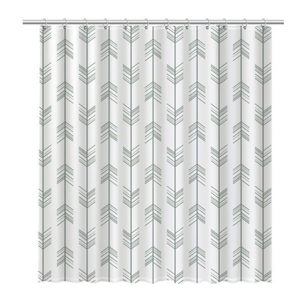 Штора для ванной комнаты FIXSEN DESIGN FX-1510, белый/зеленый