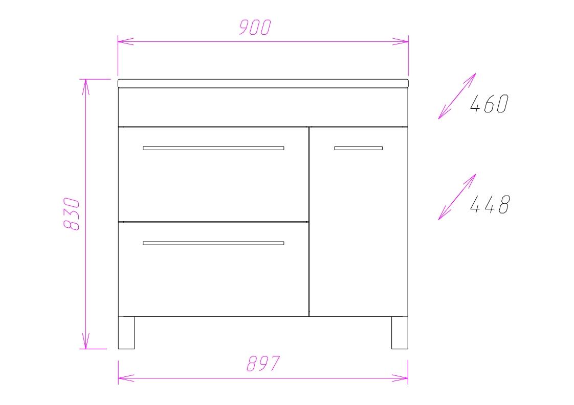 Тумба Onika Олимп 90 напольная, белая (ум. Оника 90)