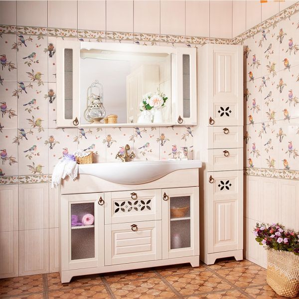 Комплект мебели для ванной Бриклаер КАНТРИ 120KP, бежевый