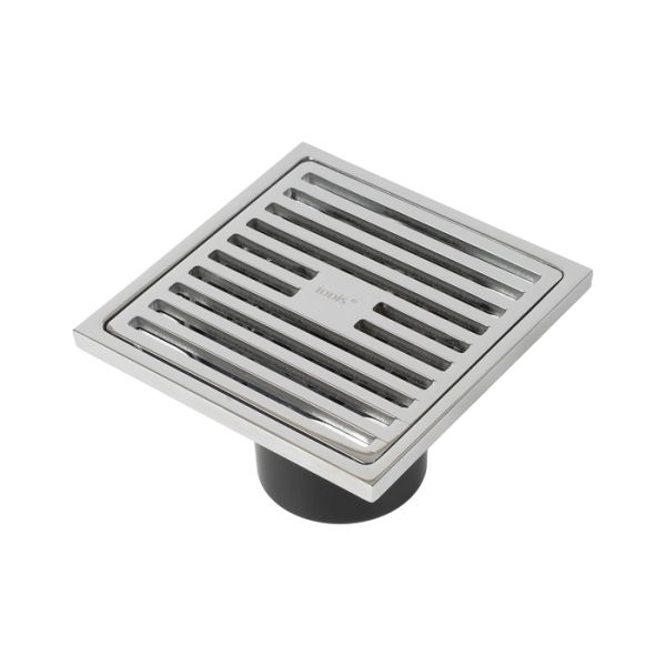 Трап душевой, вертикальный выпуск, сухой затвор, 10х10см, хром матовый, IDDIS, 980CV10SB3DDZ