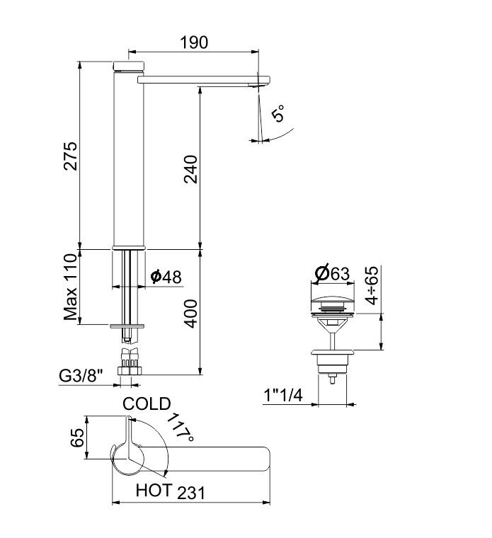 Смеситель для раковины Webert Coral CO830402015, хром