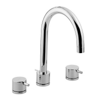 Смеситель для раковины, Cisal, Less New, тип открывания воды-двухвентильный, отверстия для монтажа-3, высота, мм-260, вынос излива, мм-172, донный клапан-есть, цвет-хром