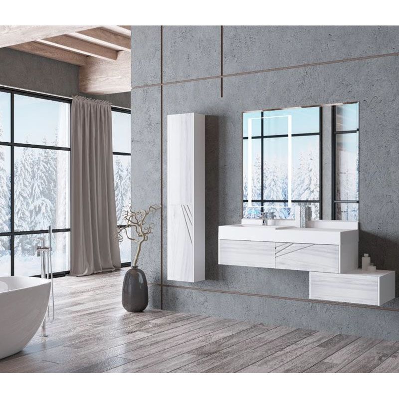 Комод Акватон Сакура 80 1A236603SKW80 подвесной Ольха наварра Белый глянец