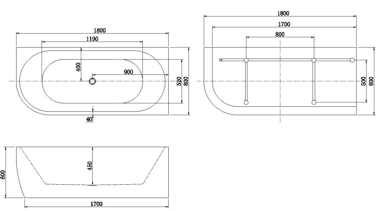 Акриловая ванна Aquanet Family Elegant B 180x80 3806-N-GW Акриловая ванна Aquanet Family Elegant B 180x80 3806-N-GW
