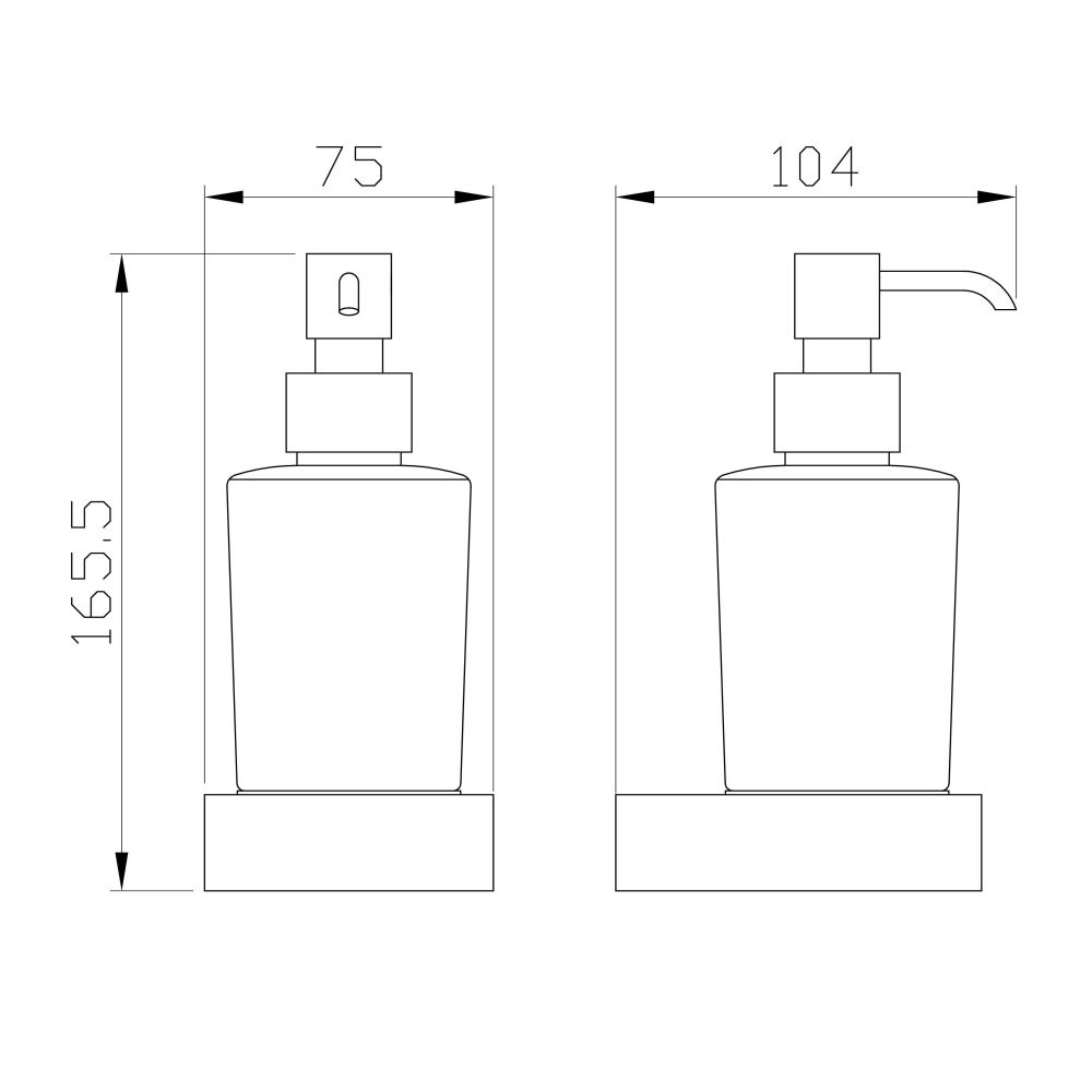 Дозатор мыла WONZON & WOGHAND LOTTE, Темный графит (WW-8333-BGM)