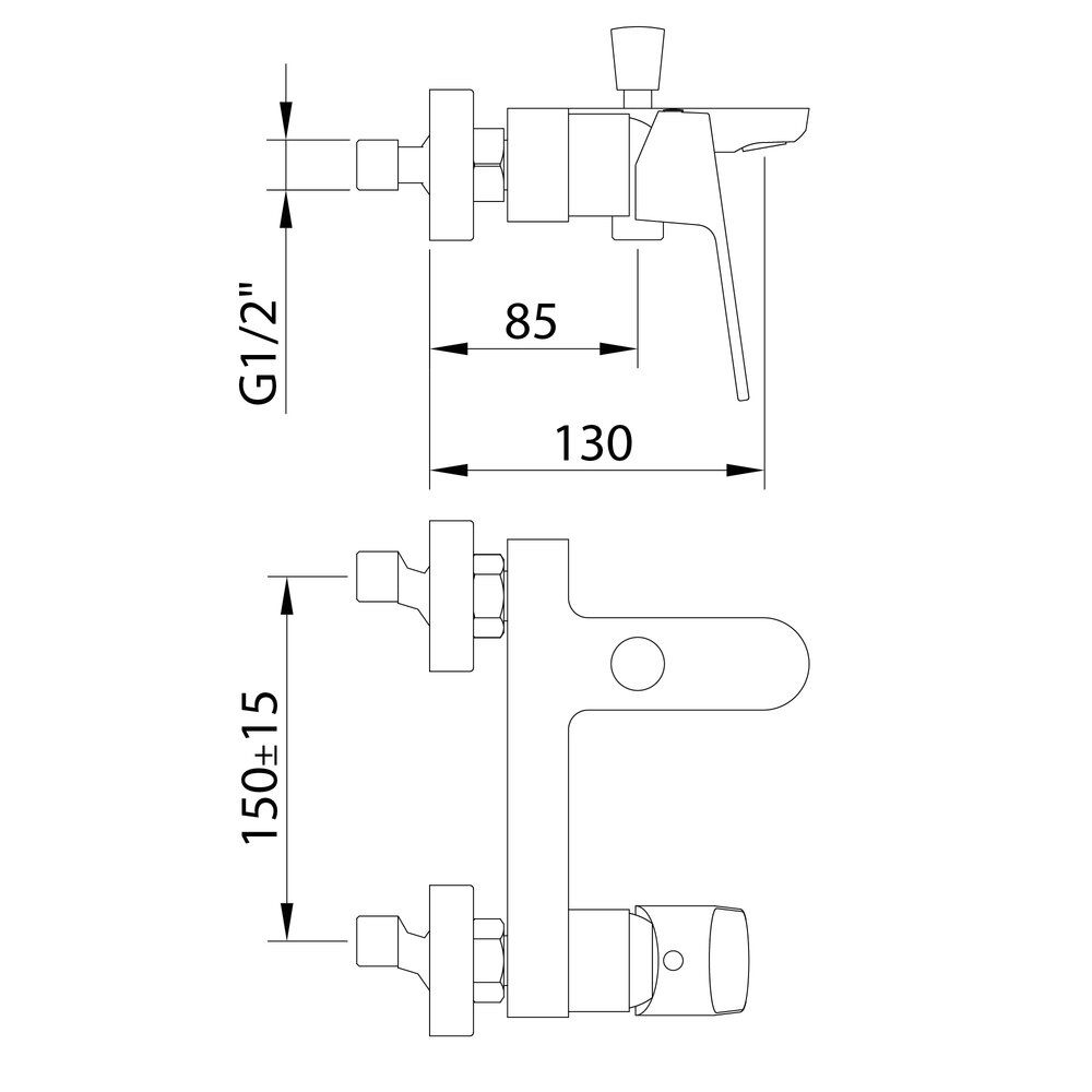 Смеситель Clever VOGUE ELEGANCE 61378 для ванны с душем