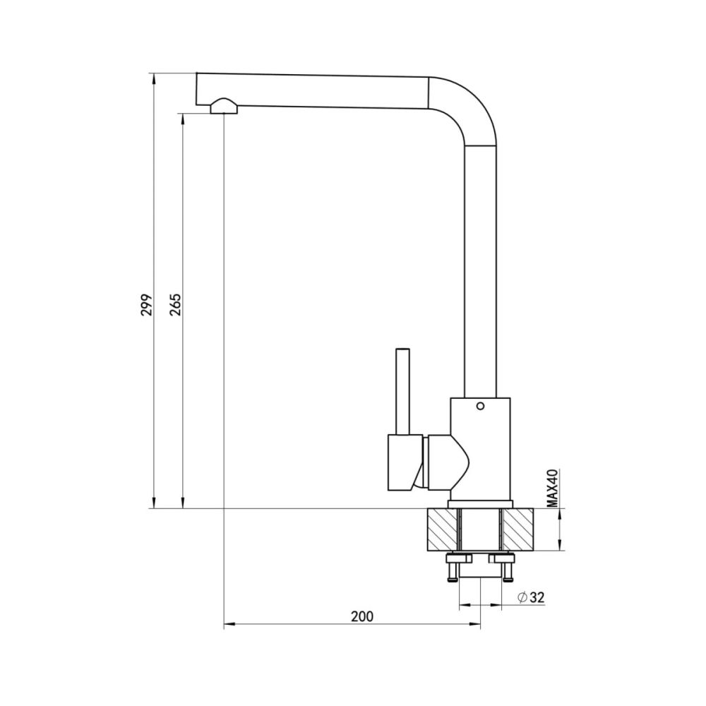 Смеситель для кухни Florentina ФАБИО 313.36H.1123.107, песочный