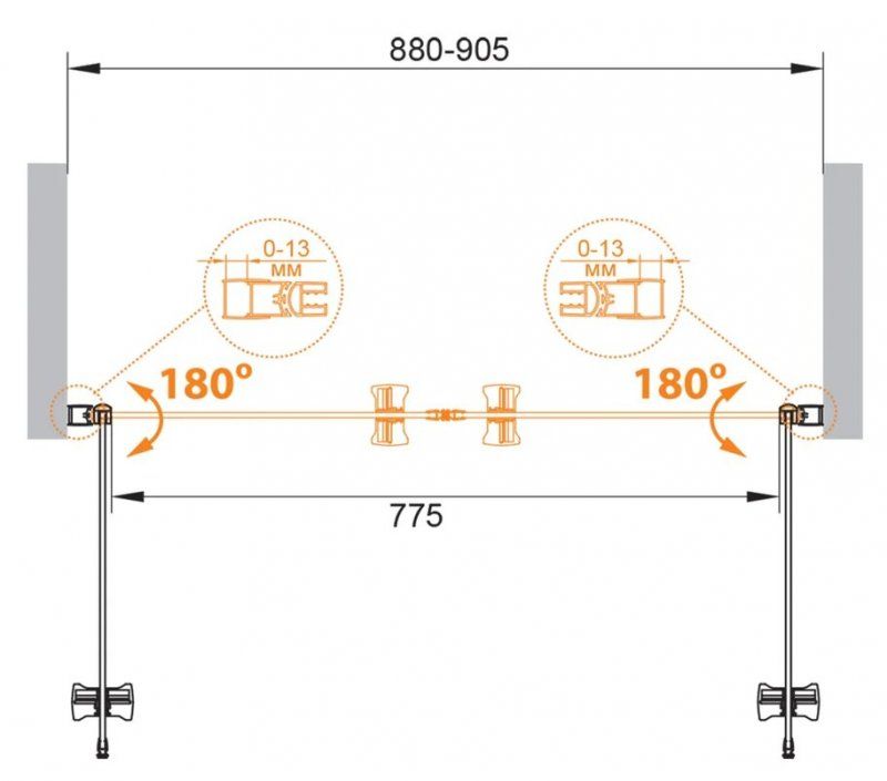 Душевая дверь в нишу CEZARES ECO-O-B-2
