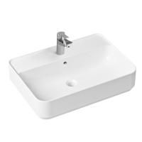 Комплект 2 в 1 Lavinia Boho Bathroom Sink Slim 21510247, накладная фарфоровая раковина 60 см, смеситель