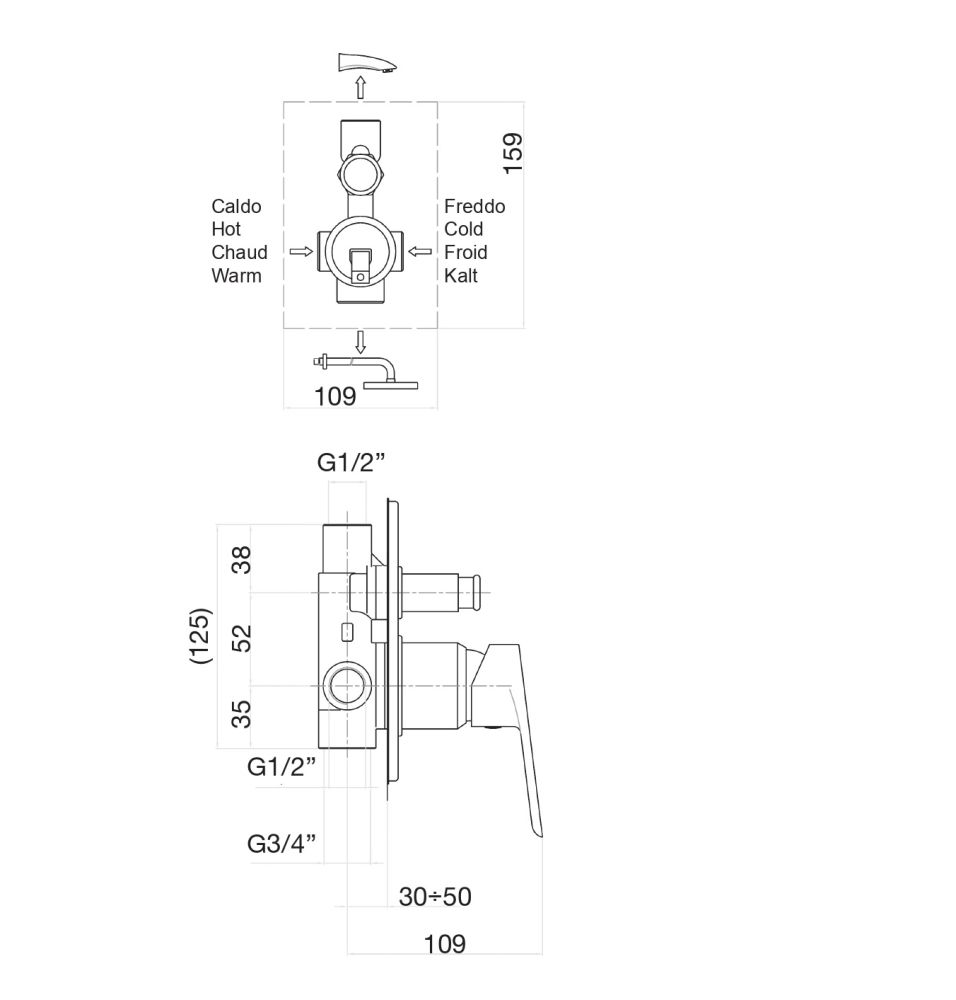 Смеситель для душа Fiore KEVON 81BB6517, белый, артикул 81BB6517