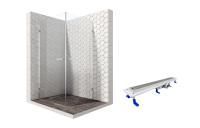 Душевой уголок Ambassador Abner 10011105-ST6, квадратный, линейный трап, 90х90