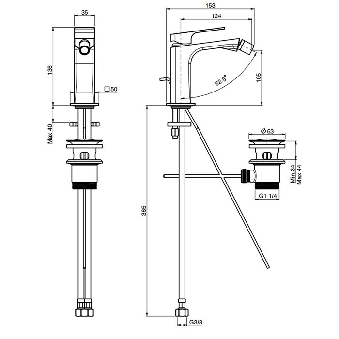 Fima Carlo Frattini Fit Смеситель для биде, на 1 отв., цвет: хром, артикул F3382CR.2.ES