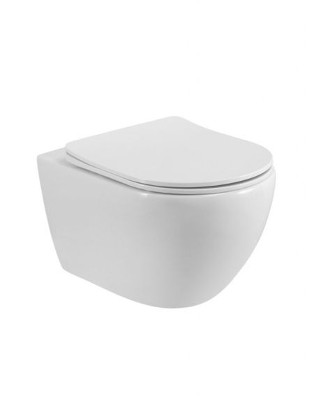 STREAM Унитаз подвесной безободковый со смывом "Торнадо" с сиденьем дюропласт soft close, CZR-2426-TH-TOR/SC