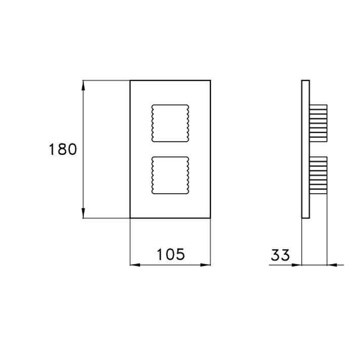 Stella Casanova Внешняя часть встраиваемого термостатического смесителя для душа IS3296 P.V. с переключателем на 2 выхода, цвет: хром
