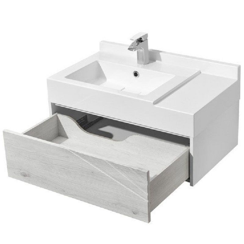 Тумба под раковину Акватон Сакура 80 1A236401SKW80 подвесная Ольха наварра Белый глянец