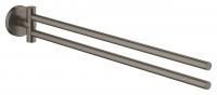 Двойной держатель для полотенца GROHE Essentials, тёмный графит матовый (40371AL1) Двойной держатель для полотенца GROHE Essentials, тёмный графит матовый (40371AL1)