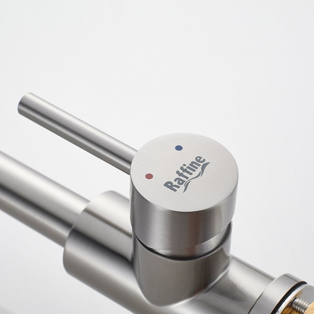 Смеситель для кухни с подключением фильтра воды Raffine F108L, сатин