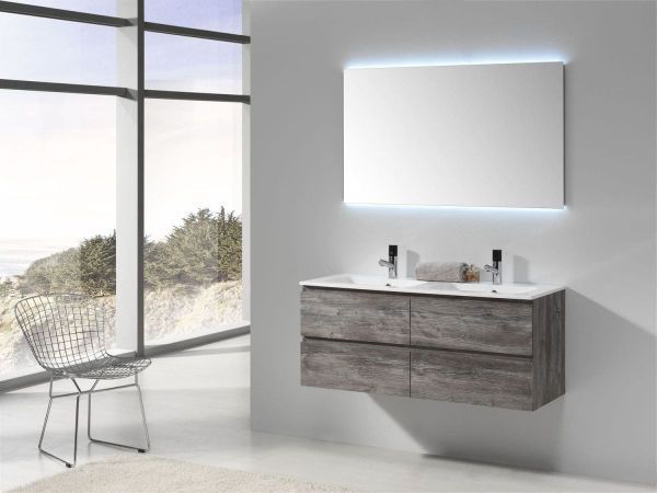 IBX YASMIN, тумба 120 см под двойную раковину, 4 ящика, цвет белый глянцевый лак