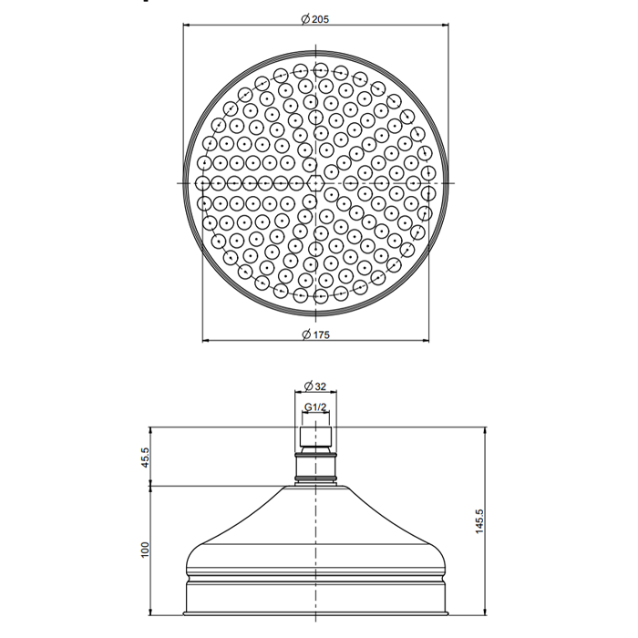 FIMA|Carlo Frattini Wellness Верхний душ из латуни Ø 200 мм., цвет бронза