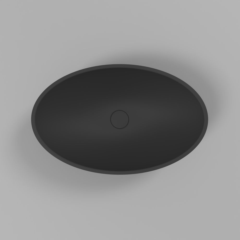 Умывальник WHITECROSS Aquamarine 56x35 (черный мат) иск. камень