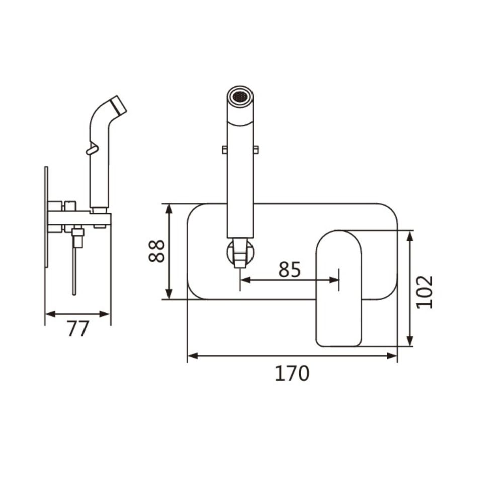 Гигиенический душ со смесителем Shevanik S4105G, золотой сатин