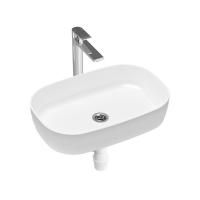 Комплект 3 в 1 Lavinia Boho Bathroom Sink Slim 21510076, накладная фарфоровая раковина 54 см, смеситель, пластиковый сифон