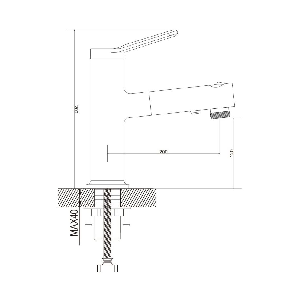 Смеситель для раковины многофункциональный Raffine F281T, оружейная сталь